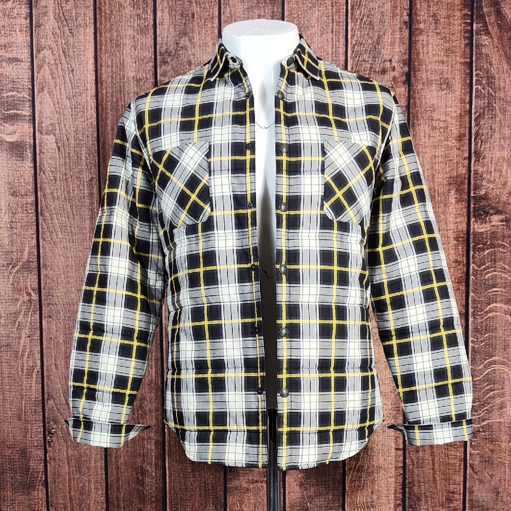 Good Man Lined Black White and Yellow Shacket Excellent Condition